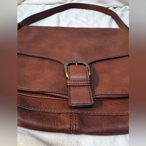 Universal Threads Tan Saddle Purse Like New!!